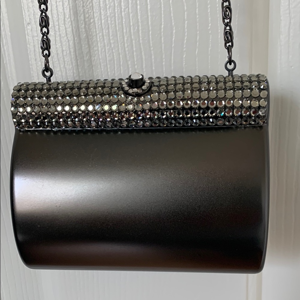 Landau Gunmetal Rhinestone Clutch